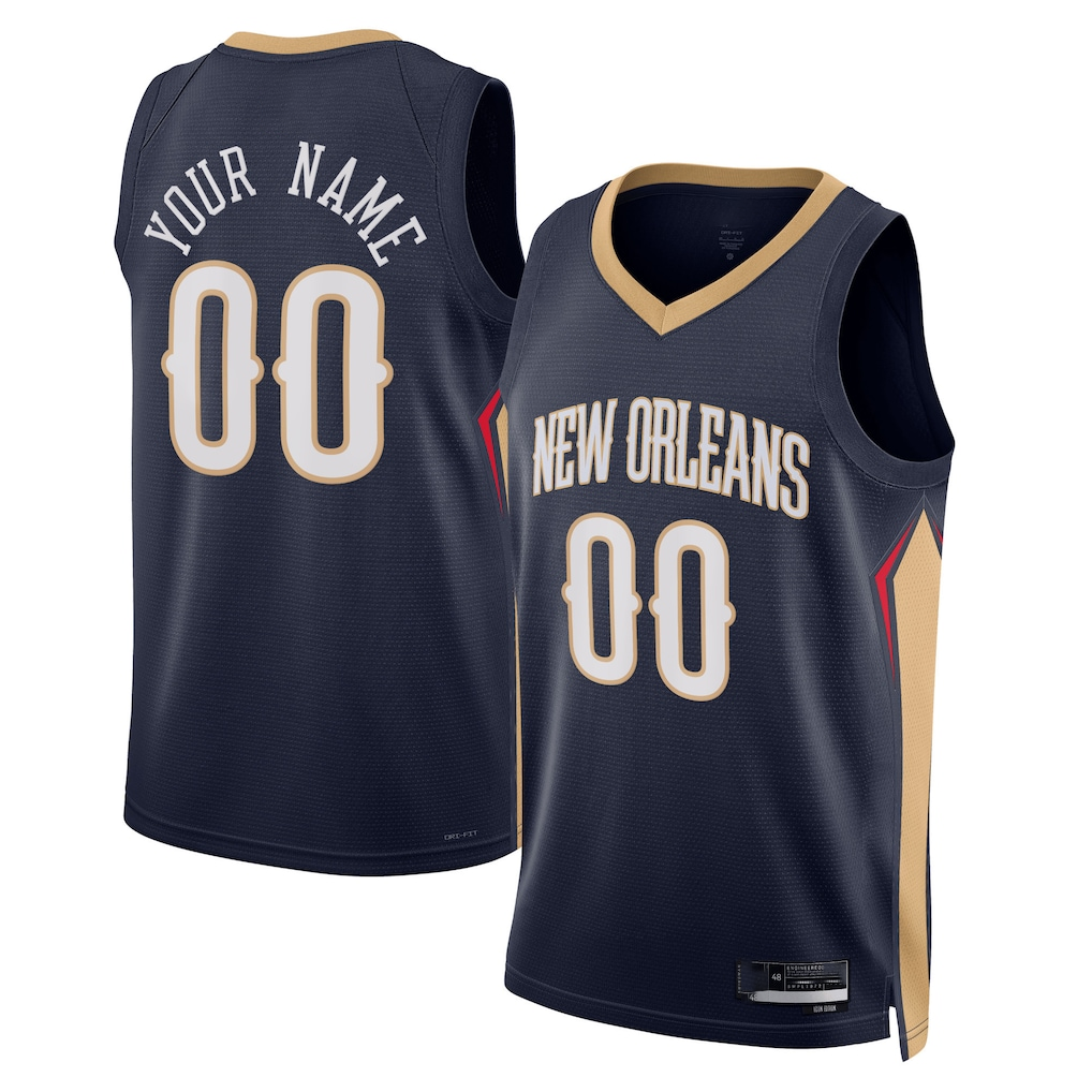 Ndoa Custom NO.Pelicans Navy 2022-2023 Swingman Stitched Jerseys- Icon Edition