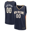 Ndoa Custom NO.Pelicans Navy Fast Break Stitched Jerseys- Icon Edition