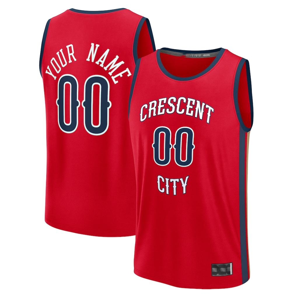 Ndoa Custom NO.Pelicans Red Fast Break Stitched Jerseys- Statement Edition