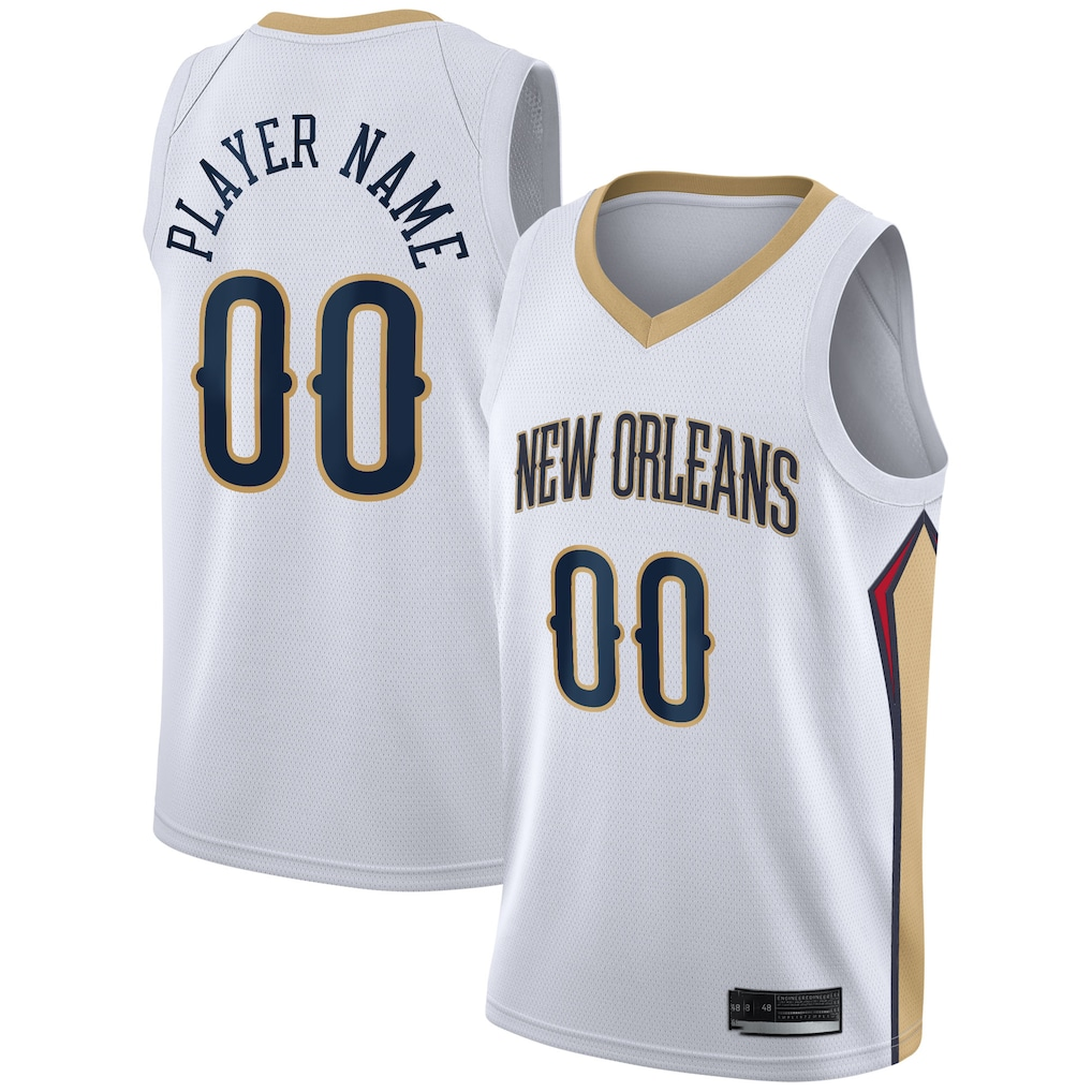 Ndoa Custom NO.Pelicans White 2020-2021 Swingman Stitched Jerseys- Association Edition