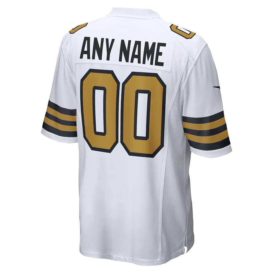 Ndoa Custom NO.Saints White Alternate Game Stitched Jerseys
