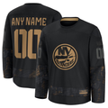 Ndoa Custom NY.Islanders Black 2024 Military Appreciation Practice Jerseys