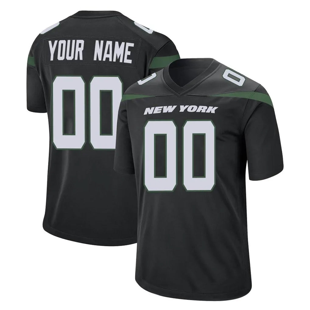 Ndoa Custom NY.Jets Black Home Game Any Name & Numbers Stitched Jerseys