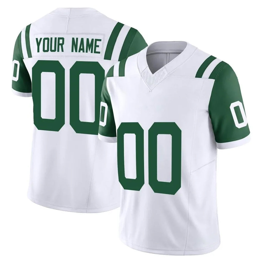 Ndoa Custom NY.Jets White Limited Classic Vapor F.U.S.E. Home Game Any Name & Numbers Stitched Jerseys