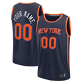 Ndoa Custom NY.Knicks  Navy Fast Break Jerseys - Statement Edition