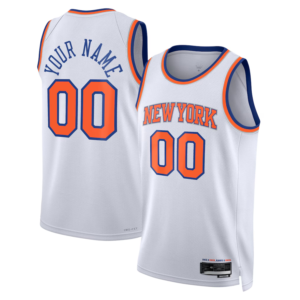 Ndoa Custom NY.Knicks White Swingman Jerseys - Association Edition
