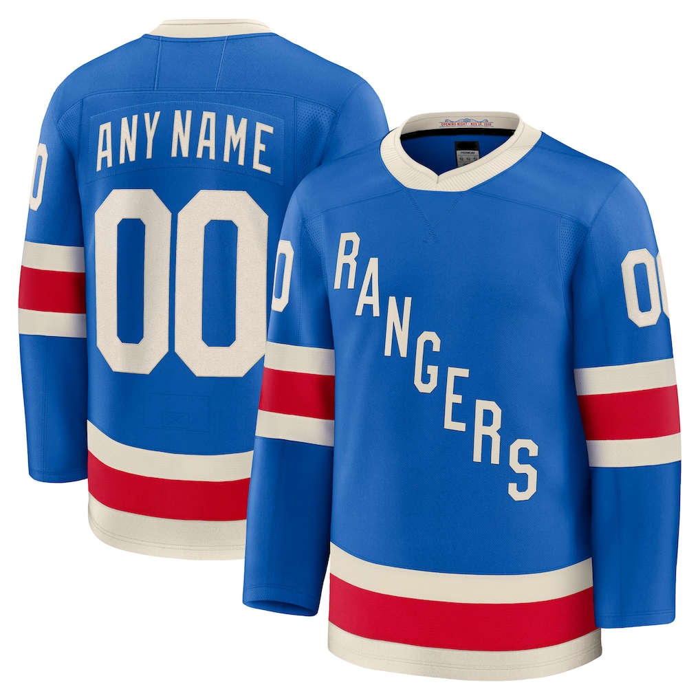 Ndoa Custom NY.Rangers Blue Centennial Premium Jerseys
