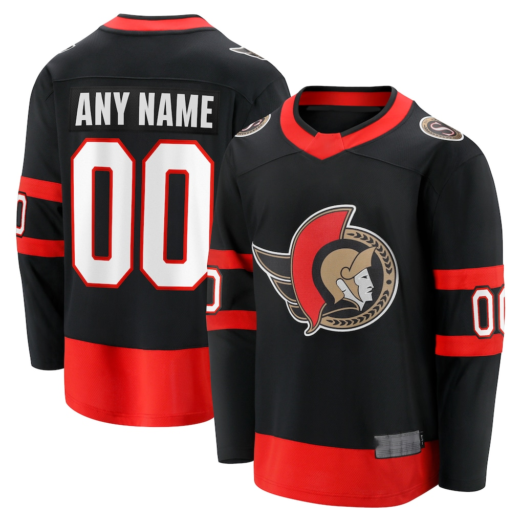 Ndoa Custom O.Senators Black Home Breakaway Jerseys