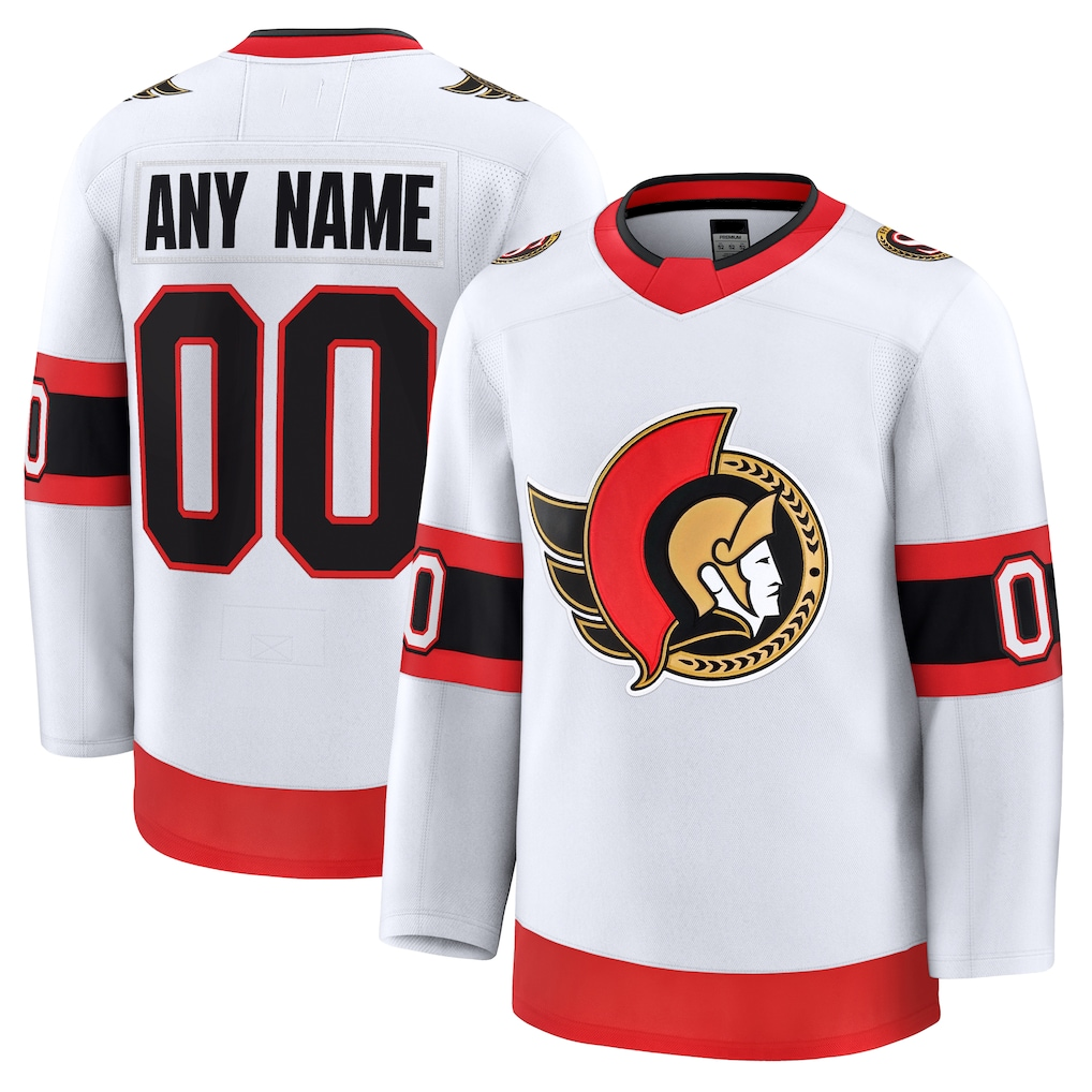 Ndoa Custom O.Senators White Away Premium Jerseys