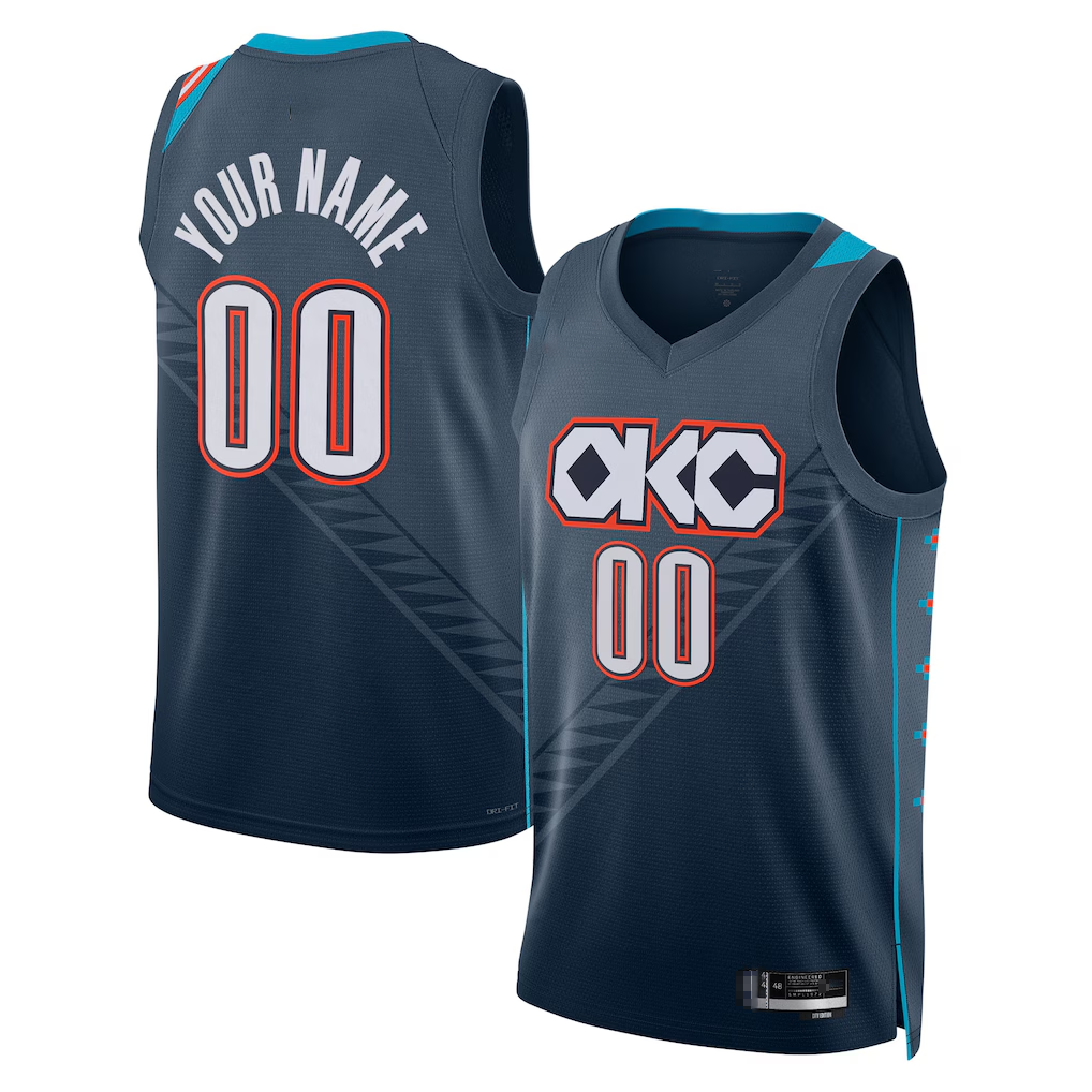 Ndoa Custom OC.Thunder Blue 2025-2026 City Edition Swingman Stitched Jerseys