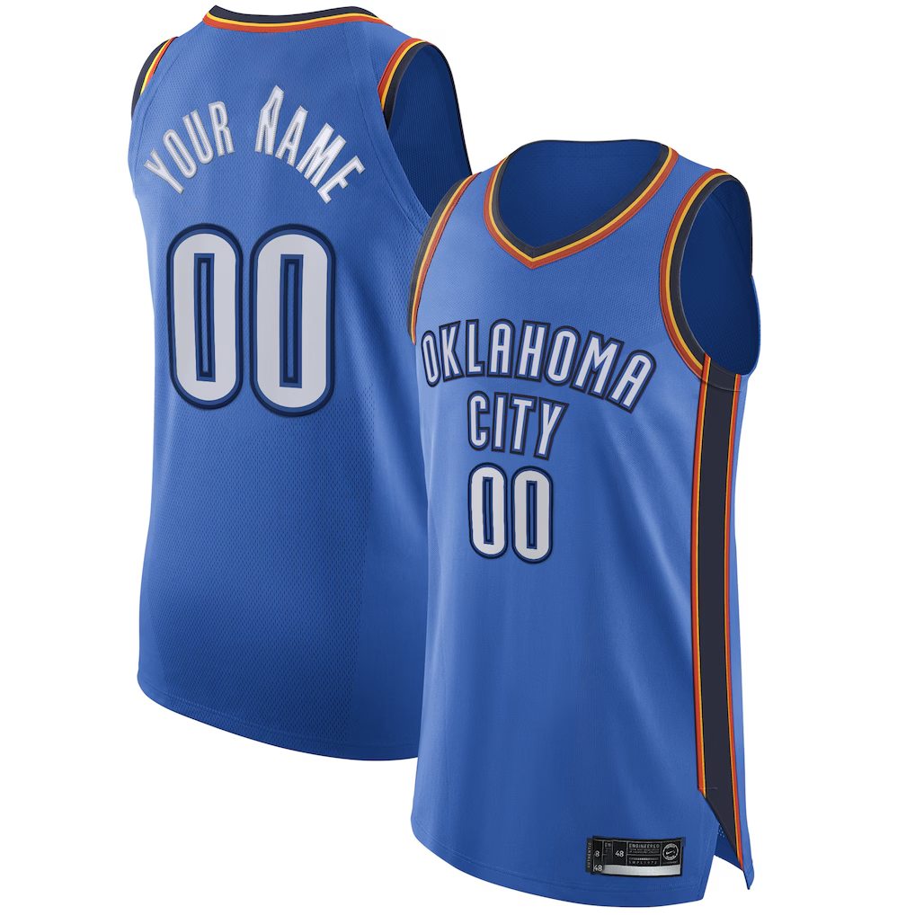 Ndoa Custom OC.Thunder Blue Authentic Stitched Jerseys - Icon Edition