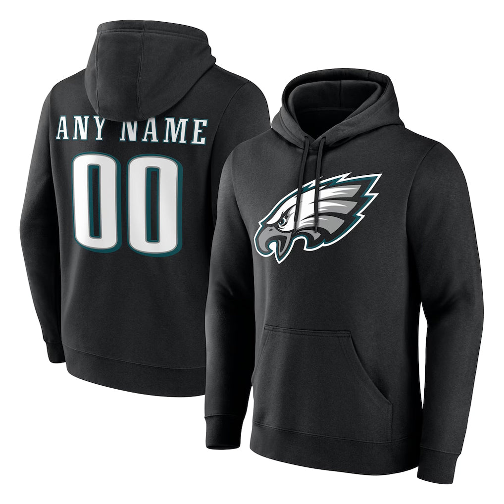 Ndoa Custom P.Eagles Black LOGO Pullover Hoodies Home Game Any Name & Numbers Stitched Jerseys