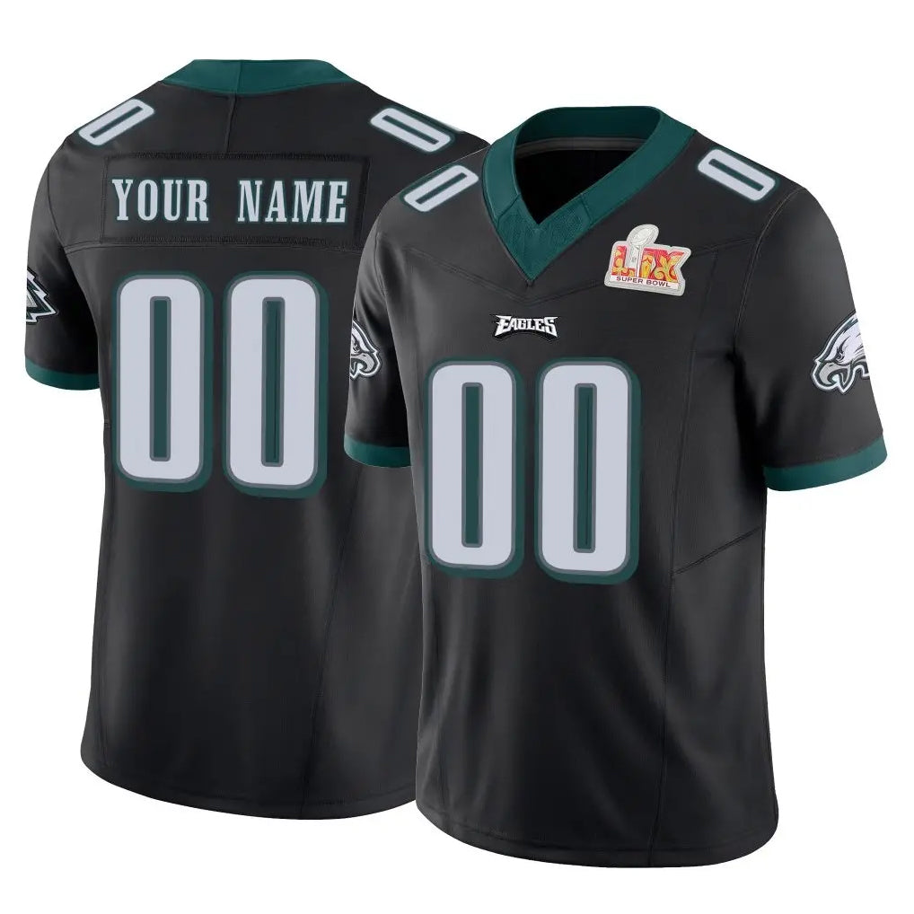 Ndoa Custom P.Eagles Black Limited Vapor F.U.S.E. Super Bowl LIX Home Game Any Name & Numbers Stitched Jerseys