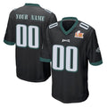 Ndoa Custom P.Eagles Black Super Bowl LIX Home Game Any Name & Numbers Stitched Jerseys