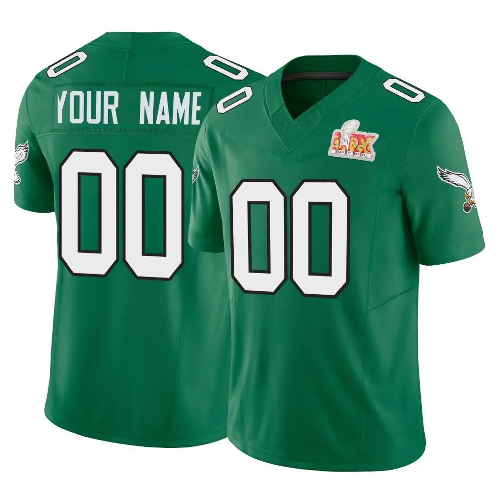 Ndoa Custom P.Eagles Green Kelly Alternate Vapor F.U.S.E. Super Bowl LIX Home Game Any Name & Numbers Stitched Jerseys