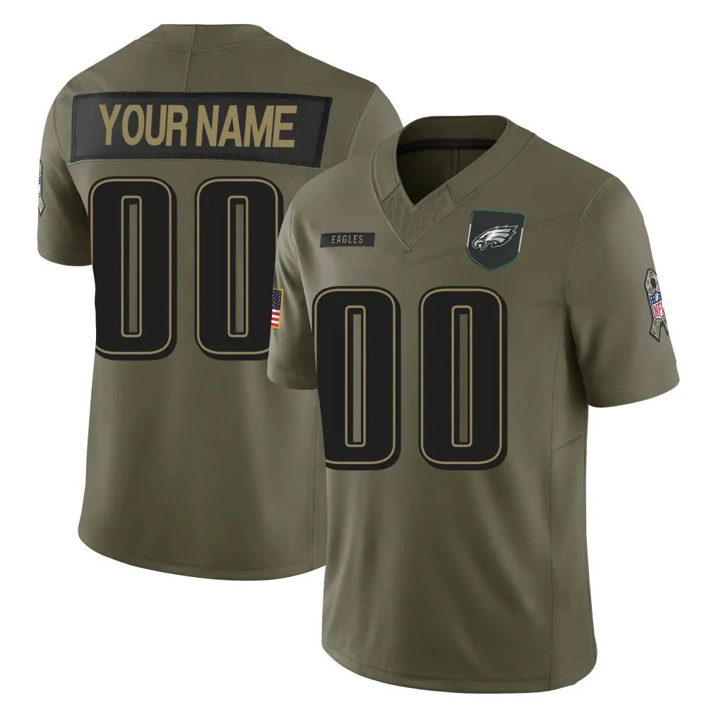 Ndoa Custom P.Eagles Olive 2025 Salute To Service Limited Any Name & Numbers Stitched Jerseys