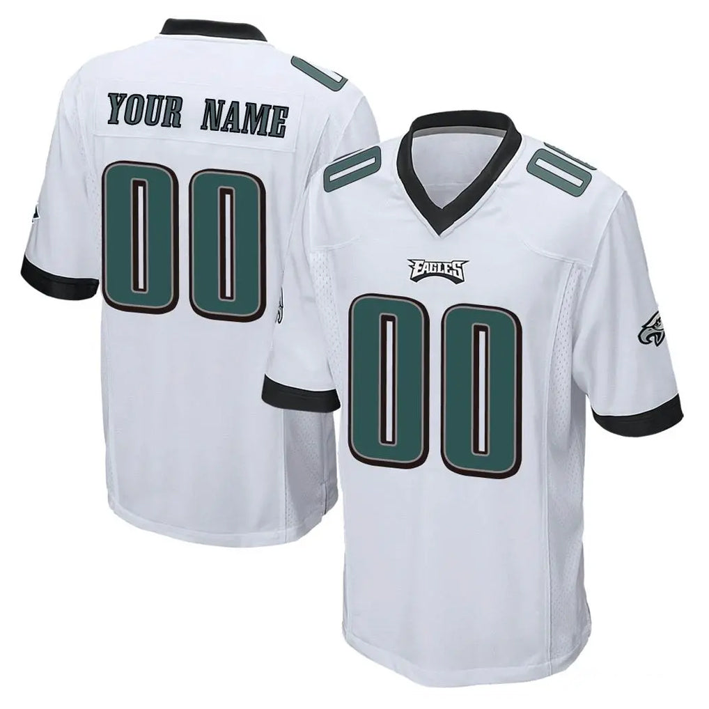 Ndoa Custom P.Eagles White Home Game Any Name & Numbers Stitched Jerseys