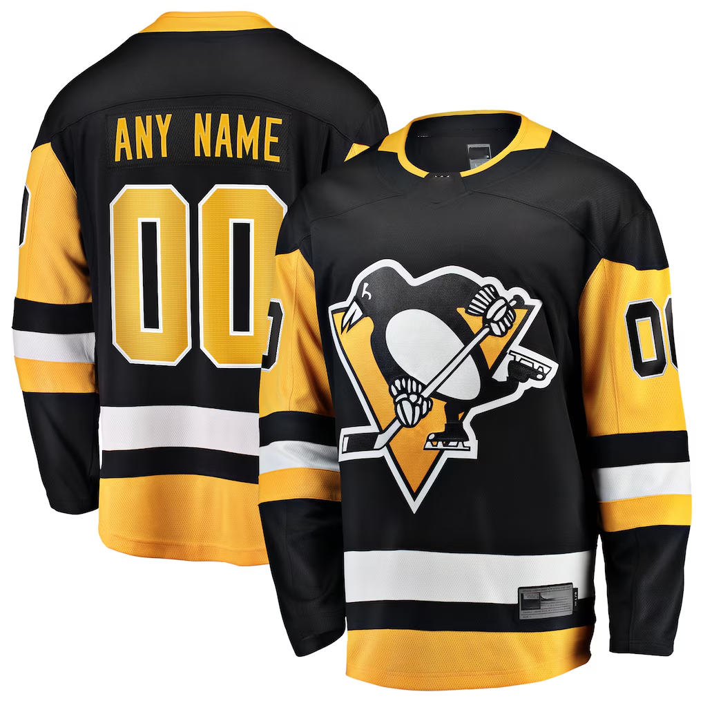 Ndoa Custom P.Penguins Black Home Breakaway Jerseys