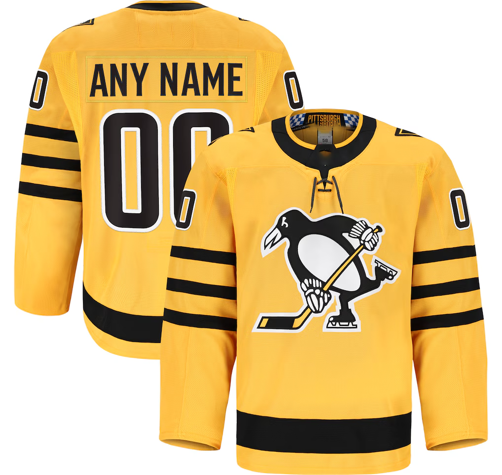 Ndoa Custom P.Penguins Gold Alternate Authentic Pro Jerseys