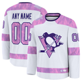 Ndoa Custom P.Penguins White 2024 Hockey Fights Cancer Jerseys