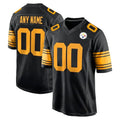 Ndoa Custom P.Steelers Black Color Rush Home Game Any Name & Numbers Stitched Jerseys