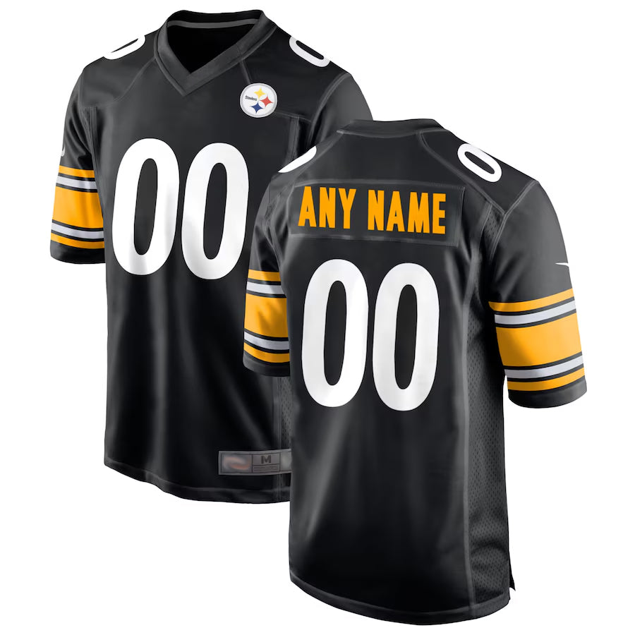 Ndoa Custom P.Steelers Black Home Game Stitched Jerseys