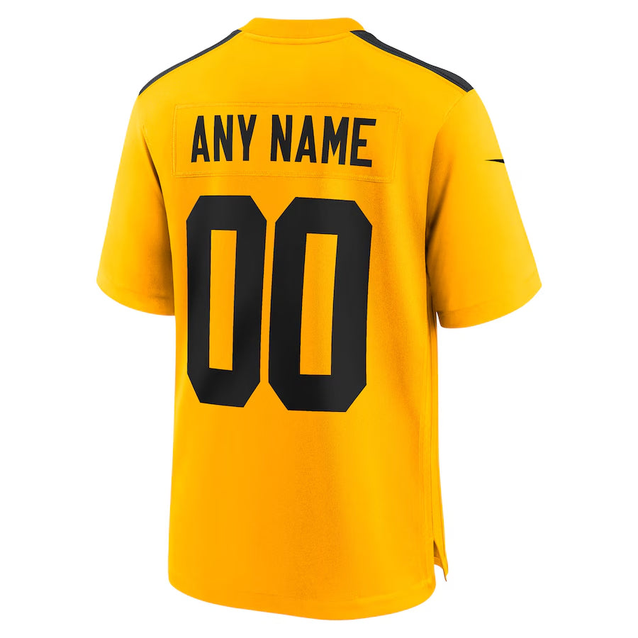 Ndoa Custom P.Steelers Gold Alternate Game Stitched Jerseys