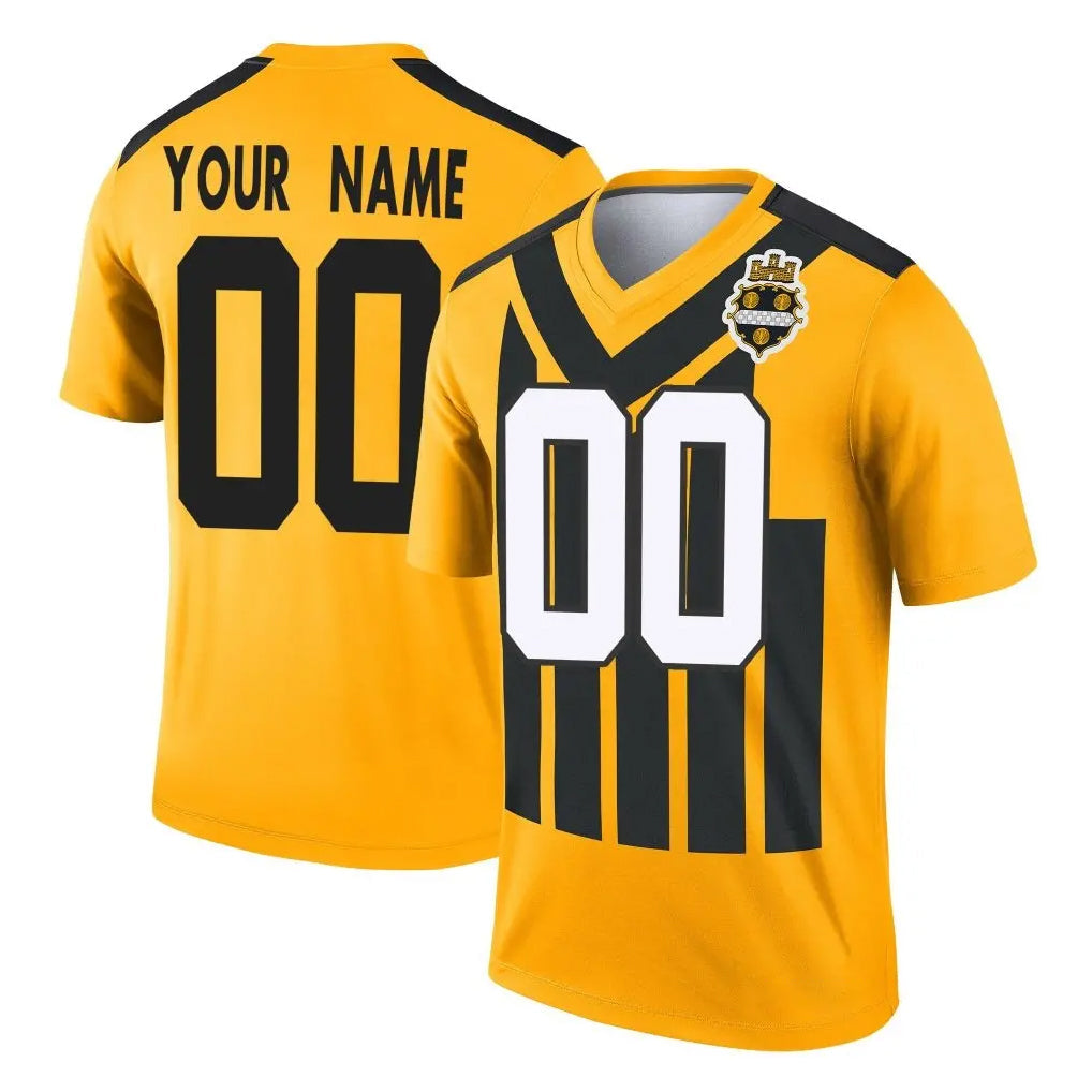 Ndoa Custom P.Steelers Gold Legend Limited 1933 Throwback Performance Home Game Any Name & Numbers Stitched Jerseys