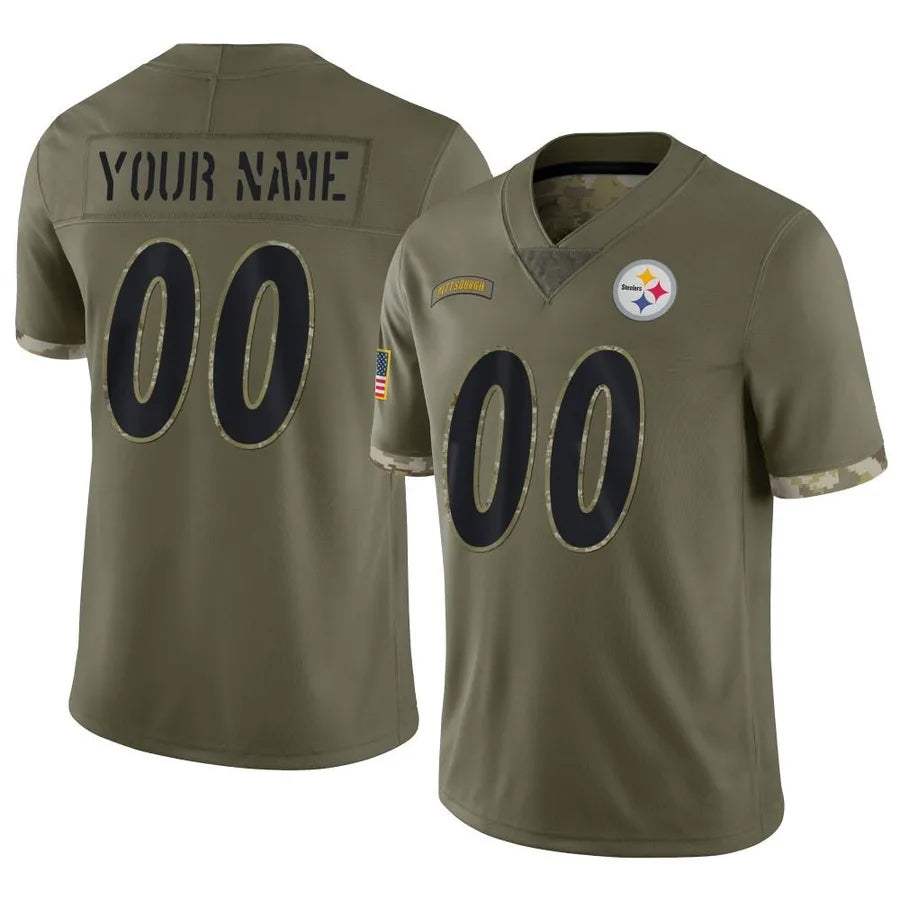 Ndoa Custom P.Steelers Salute To Service Limited Olive Stitched Jerseys