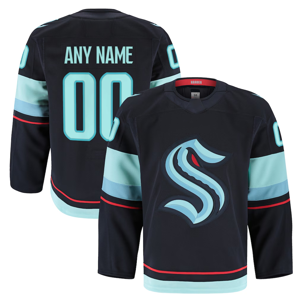 Ndoa Custom S.Kraken Navy Home Authentic Pro Jerseys
