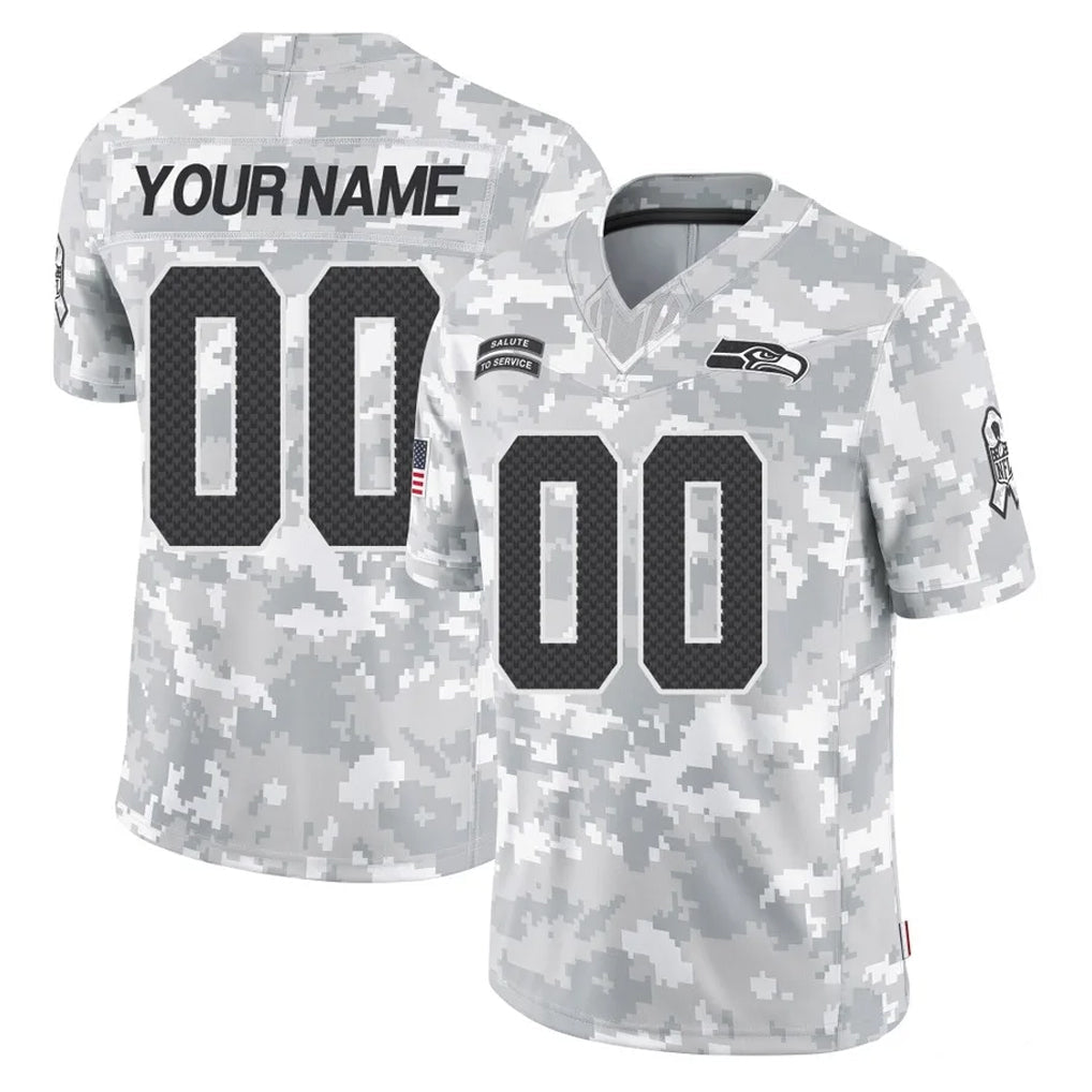 Ndoa Custom S.Seahawks Arctic Camo Limited Salute To Service Home Game Any Name & Numbers Stitched Jerseys