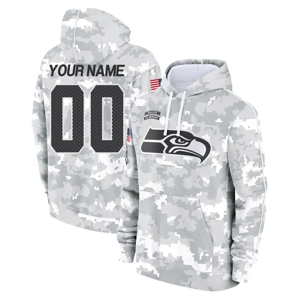 Ndoa Custom S.Seahawks Arctic Camo Limited Salute to Service Pullover Hoodies Game Any Name & Numbers Stitched Jerseys