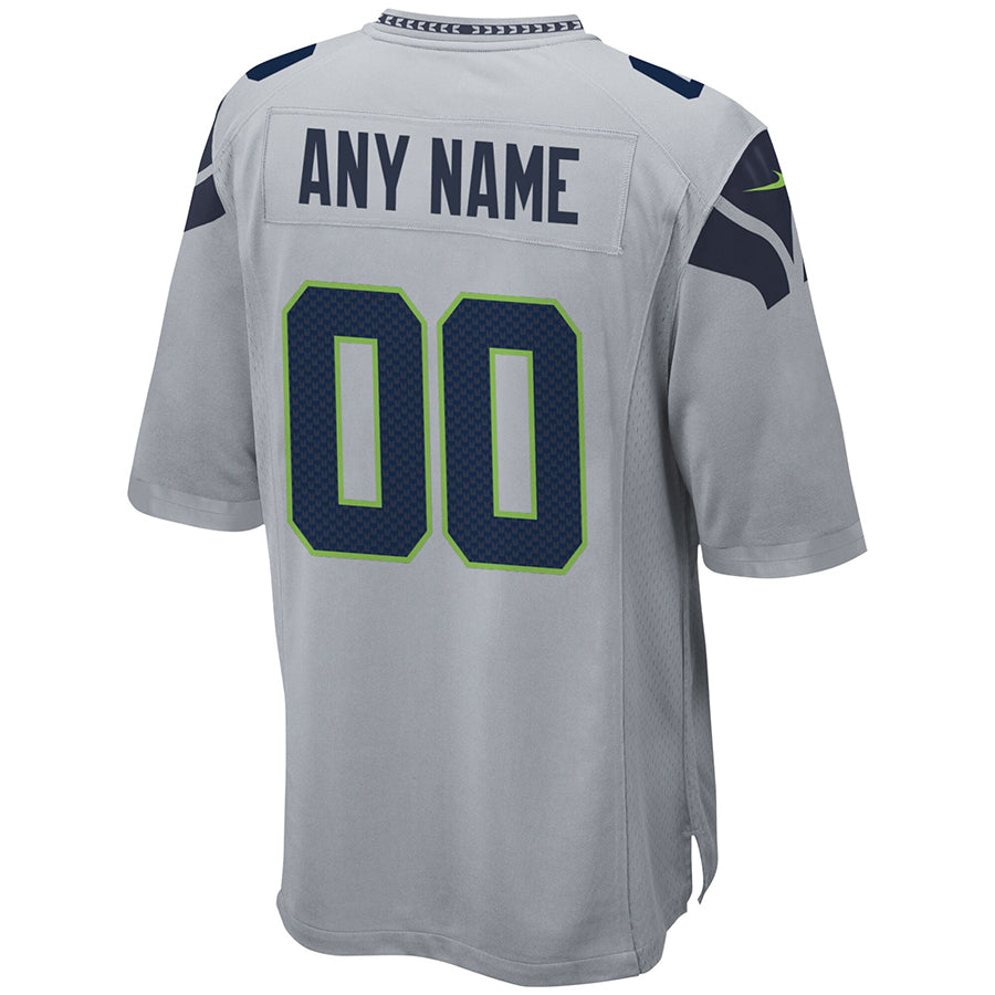Ndoa Custom S.Seahawks Gray Alternate Game Stitched Jerseys