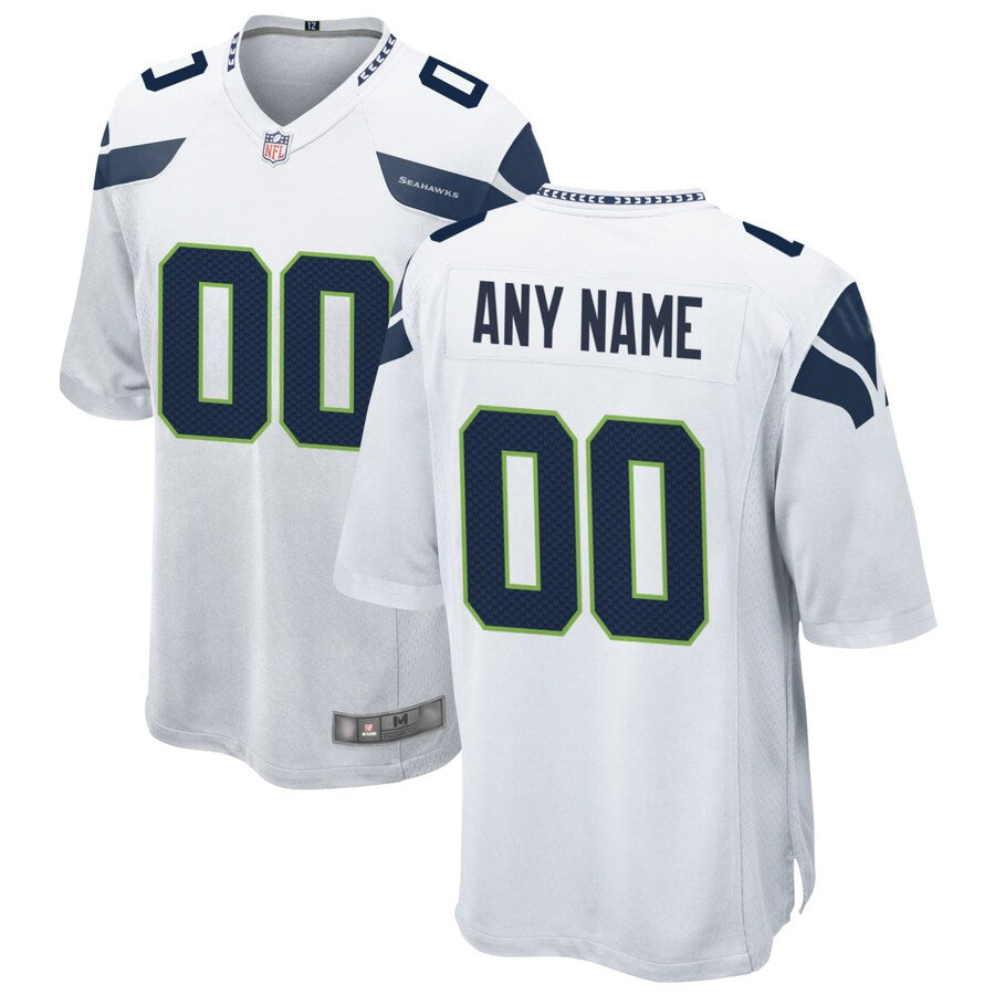 Ndoa Custom S.Seahawks White Home Game Stitched Jerseys