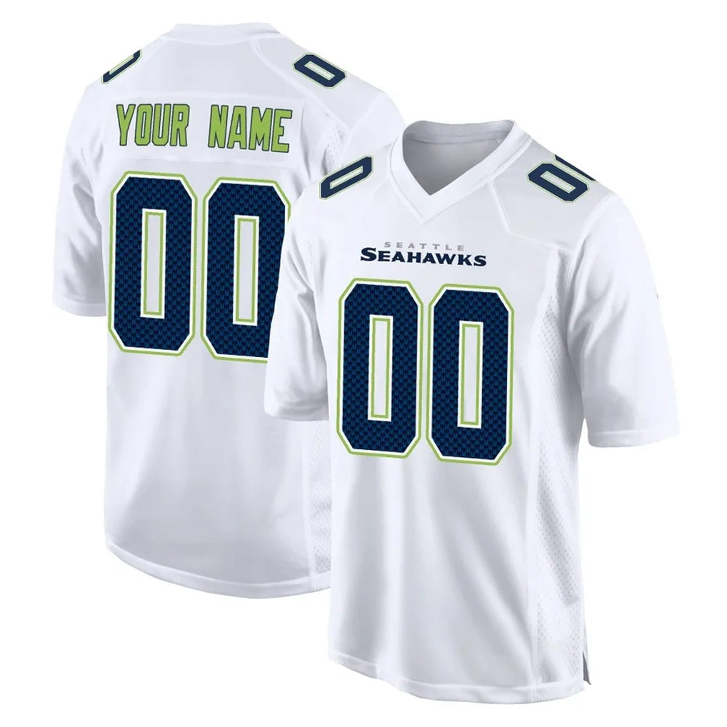Ndoa Custom S.Seahawks White Tundra Fashion Home Game Any Name & Numbers Stitched Jerseys