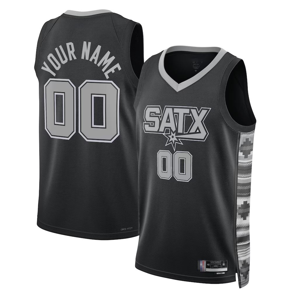 Ndoa Custom SA.Spurs Black 2022-2023 Swingman Jerseys - Statement Edition
