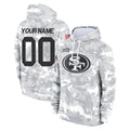 Ndoa Custom SF.49ers Arctic Camo Limited Salute to Service Pullover Hoodies Game Any Name & Numbers Stitched Jerseys