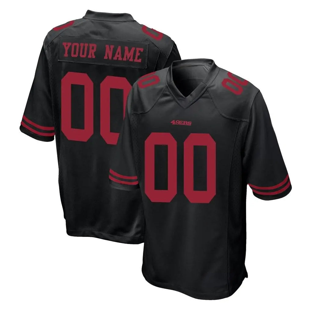 Ndoa Custom SF.49ers Black Alternate Home Game Any Name & Numbers Stitched Jerseys