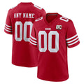 Ndoa Custom SF.49ers Red 80th Game Home Any Name & Numbers Stitched Jerseys
