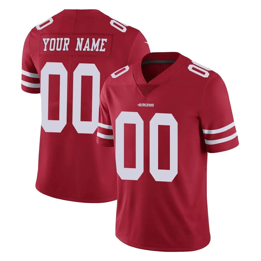 Ndoa Custom SF.49ers Red Limited Vapor Untouchable Home Game Any Name & Numbers Stitched Jerseys