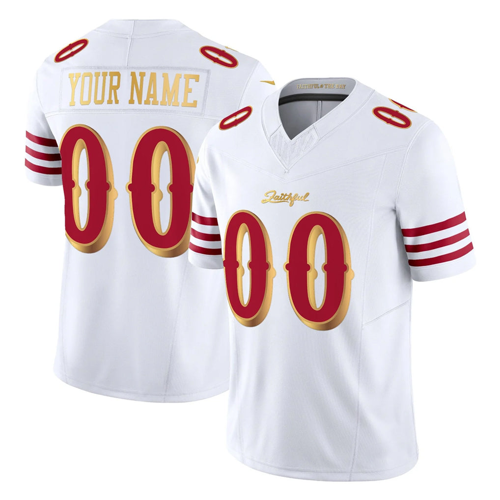 Ndoa Custom SF.49ers White 2025 Rivalries Collection Game Limited Any Name & Numbers Stitched Jerseys
