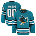 Ndoa Custom S.Jose Sharks Teal Home Authentic Pro Jerseys
