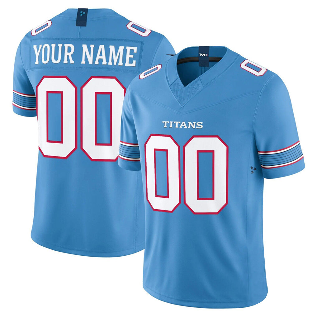 Ndoa Custom T.Titans Light Blue Team Vapor F.U.S.E. Limited Home Game Any Name & Numbers Stitched Jerseys