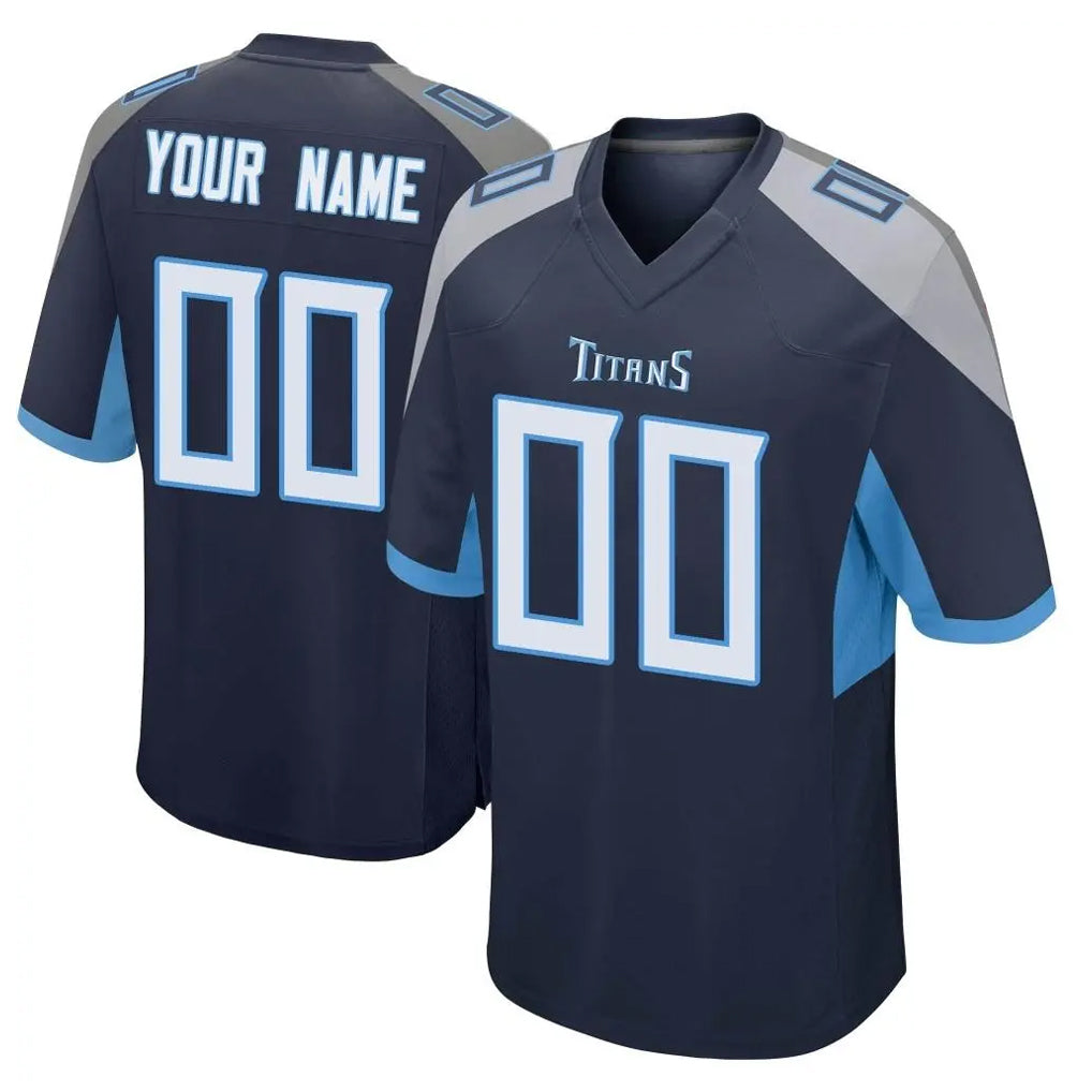Ndoa Custom T.Titans Navy Home Game Any Name & Numbers Stitched Jerseys