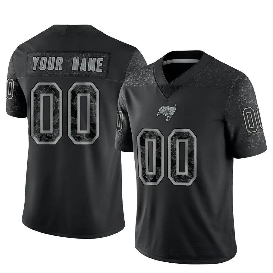Ndoa Custom TB.Buccaneers Black RFLCTV Limited Stitched Jerseys