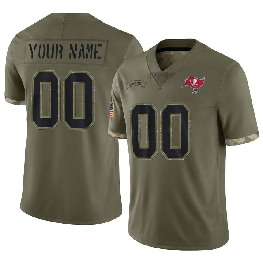 Ndoa Custom TB.Buccaneers Salute To Service Olive Stitched Jerseys