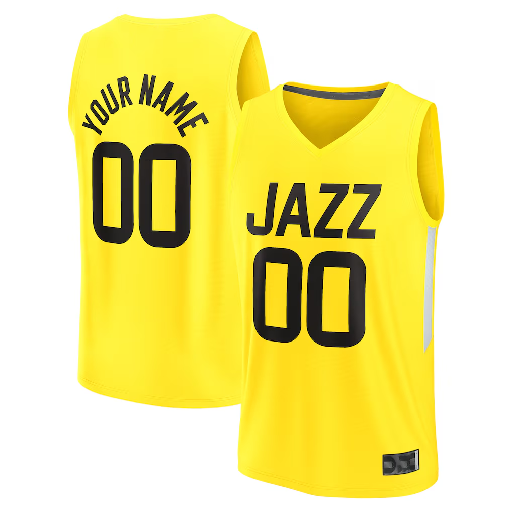 Ndoa Custom U.Jazz Fanatics Yellow Fast Break Replica Jerseys - Icon Edition