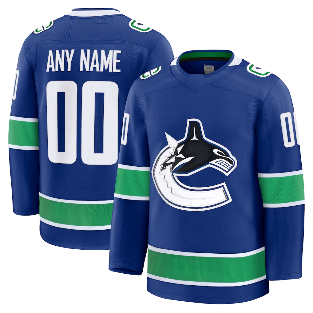 Ndoa Custom V.Canucks Blue Home Premium Jerseys