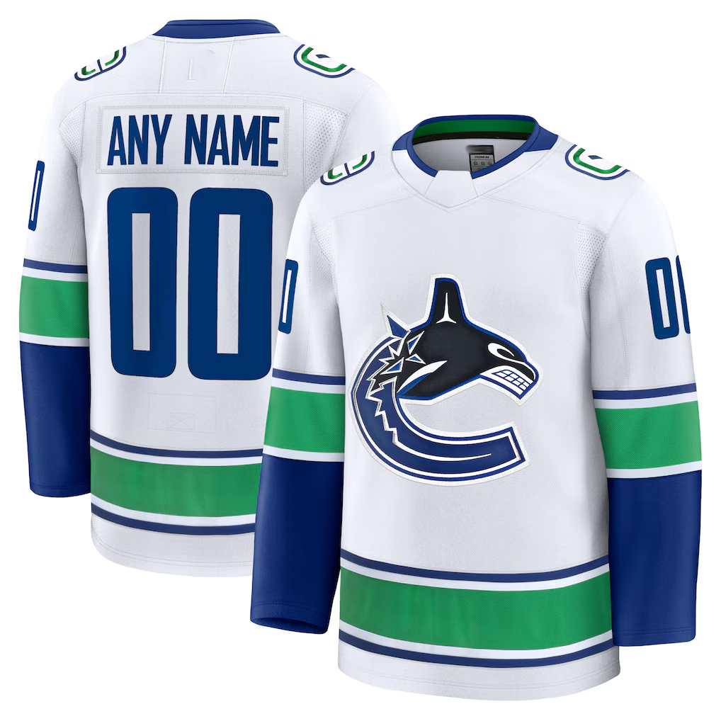 Ndoa Custom V.Canucks White Away Premium Jerseys