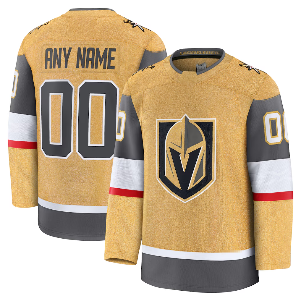 Ndoa Custom V.Golden Knights Gold Home Premium Jerseys